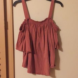 Maroon casual/nice shirt.